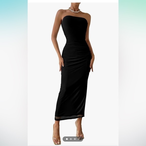 NWT strapless black maxi dress size medium - Picture 3 of 5